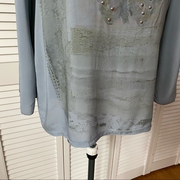 Bella Amore Butterfly print with studs tunic blouse L - Picture 7 of 10